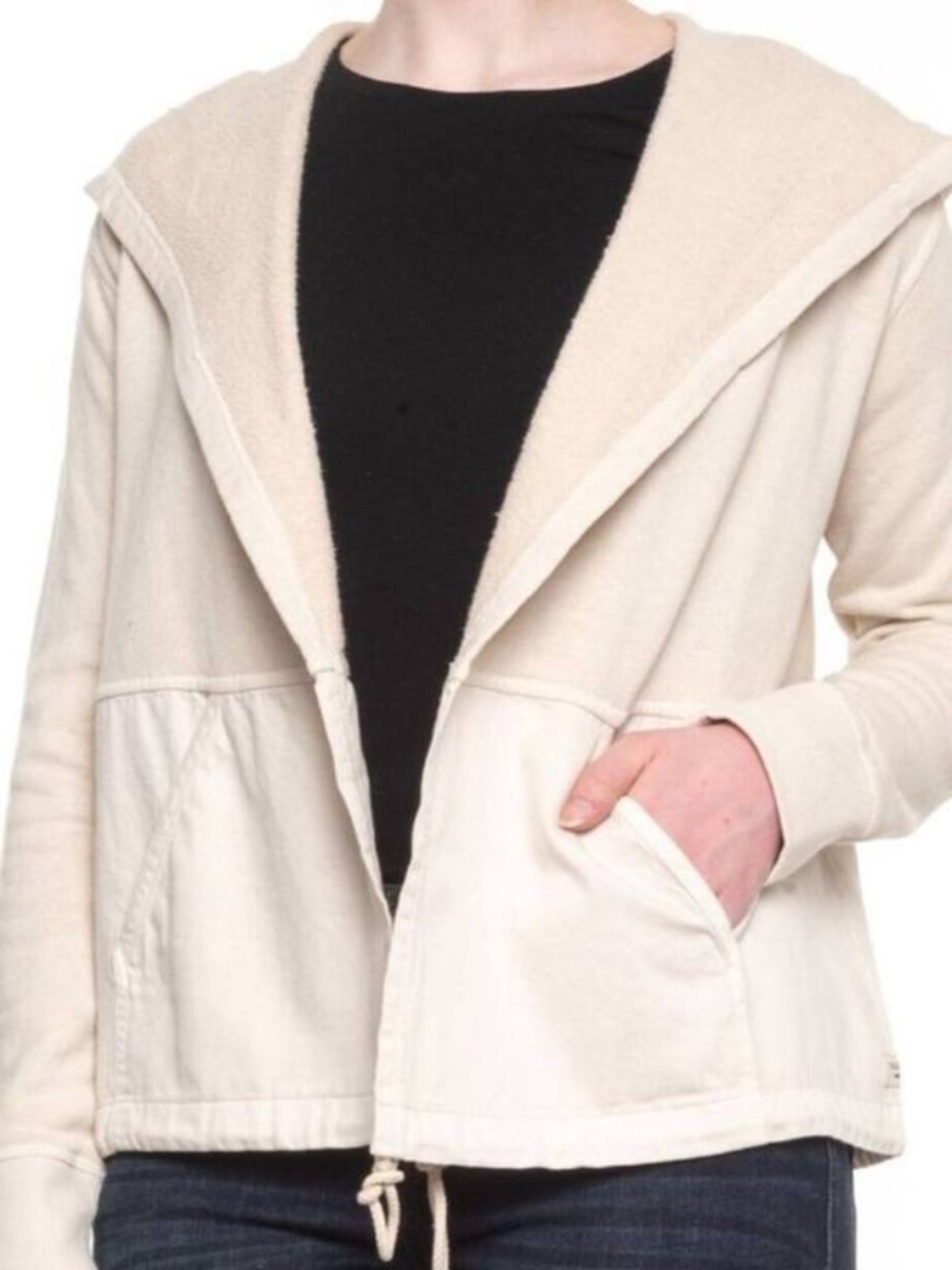 Toad & Co cream sweatshirt/cardigan, size medium